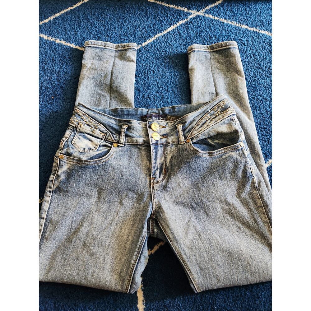 Classic Blue Sexy LightWash Straight Leg Denim Jeans 11